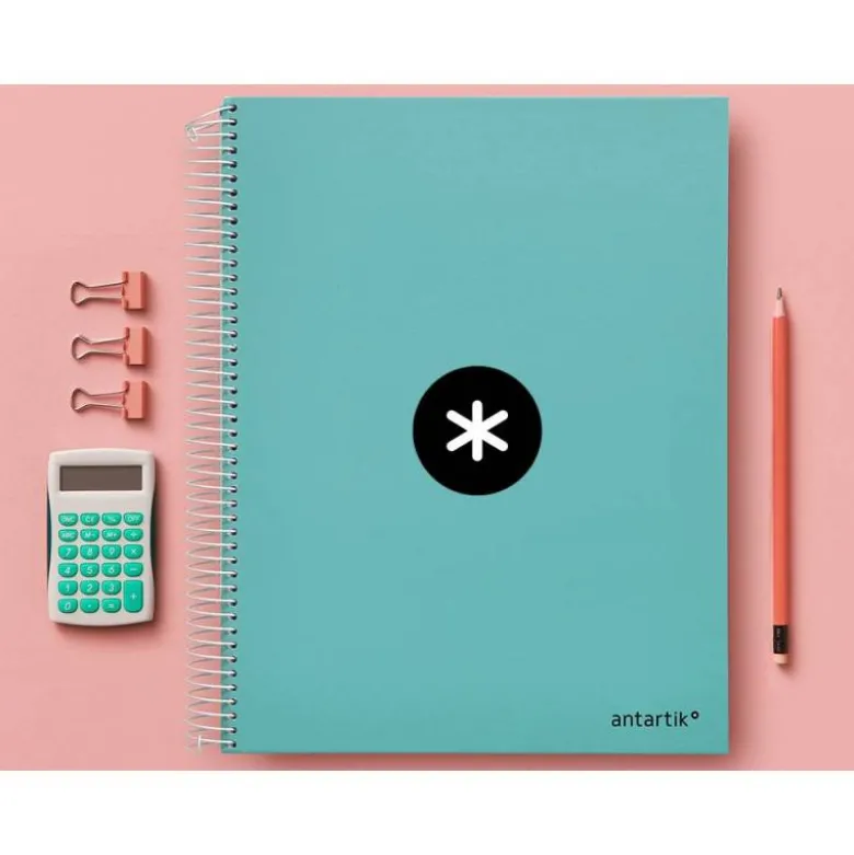 CUADERNO ESPIRAL LIDERPAPEL DIN A4 MICRO ANTARTIK LISO COLOR AZUL CARTON FORRADO