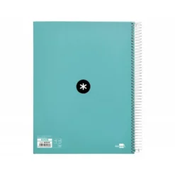 CUADERNO ESPIRAL LIDERPAPEL DIN A4 MICRO ANTARTIK LISO COLOR AZUL CARTON FORRADO