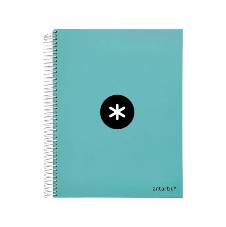 CUADERNO ESPIRAL LIDERPAPEL DIN A4 MICRO ANTARTIK LISO COLOR AZUL CARTON FORRADO