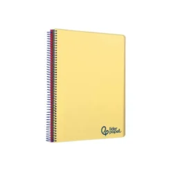 CUADERNO ESPIRAL LIDERPAPEL DIN A6 MICRO WONDER CUADRICULA 5MM 4 BANDAS COLOR AMARILLO 120H