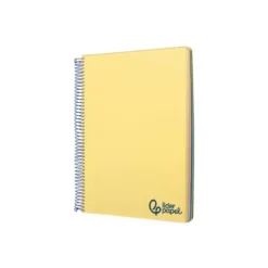 CUADERNO ESPIRAL LIDERPAPEL DIN A6 MICRO WONDER CUADRICULA 5MM 4 BANDAS COLOR AMARILLO 120H