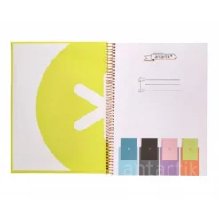CUADERNO ESPIRAL LIDERPAPEL A4 MICRO ANTARTIK TAPA FORRADA80H 90 GR RAYADO PUNTOS 1 BANDA 4 TALADROS AMARILLO