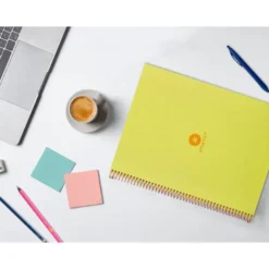 CUADERNO ESPIRAL LIDERPAPEL A4 MICRO ANTARTIK TAPA FORRADA80H 90 GR RAYADO PUNTOS 1 BANDA 4 TALADROS AMARILLO