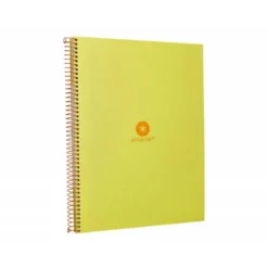 CUADERNO ESPIRAL LIDERPAPEL A4 MICRO ANTARTIK TAPA FORRADA80H 90 GR RAYADO PUNTOS 1 BANDA 4 TALADROS AMARILLO