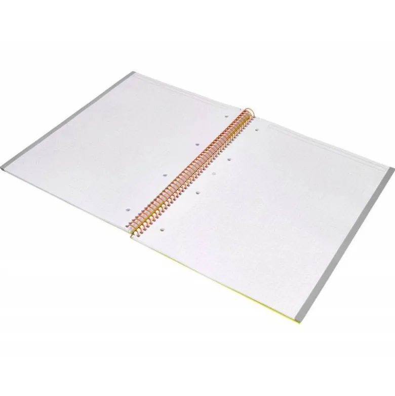 CUADERNO ESPIRAL LIDERPAPEL A4 MICRO ANTARTIK TAPA FORRADA80H 90 GR RAYADO PUNTOS 1 BANDA 4 TALADROS AMARILLO