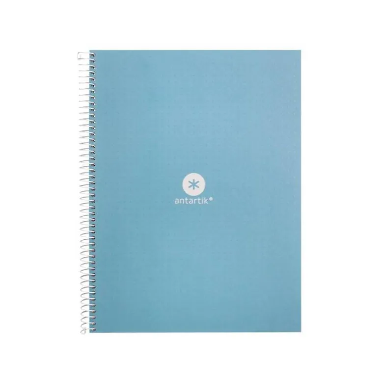 CUADERNO ESPIRAL LIDERPAPEL A4 MICRO ANTARTIK TAPA FORRADA80H 90 GR RAYADO PUNTOS 1 BANDA 4 TALADROS CELESTE