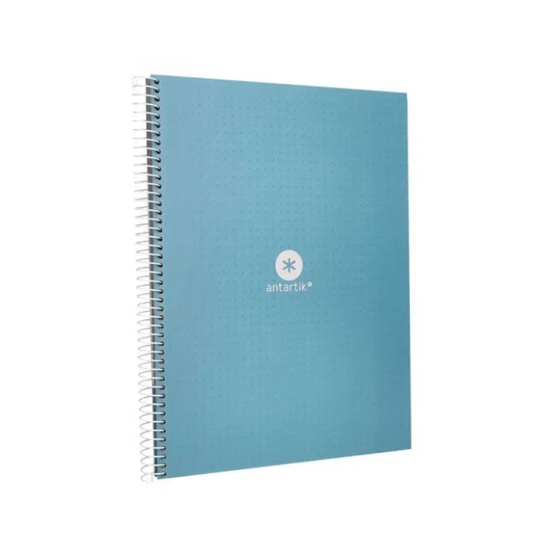 CUADERNO ESPIRAL LIDERPAPEL A4 MICRO ANTARTIK TAPA FORRADA80H 90 GR RAYADO PUNTOS 1 BANDA 4 TALADROS CELESTE