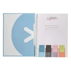 CUADERNO ESPIRAL LIDERPAPEL A4 MICRO ANTARTIK TAPA FORRADA80H 90 GR RAYADO PUNTOS 1 BANDA 4 TALADROS CELESTE