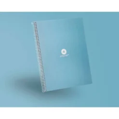CUADERNO ESPIRAL LIDERPAPEL A4 MICRO ANTARTIK TAPA FORRADA80H 90 GR RAYADO PUNTOS 1 BANDA 4 TALADROS CELESTE