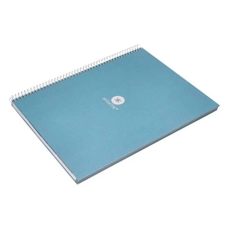 CUADERNO ESPIRAL LIDERPAPEL A4 MICRO ANTARTIK TAPA FORRADA80H 90 GR RAYADO PUNTOS 1 BANDA 4 TALADROS CELESTE