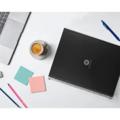 CUADERNO ESPIRAL LIDERPAPEL A4 MICRO ANTARTIK TAPA FORRADA80H 90 GR RAYADO PUNTOS 1 BANDA 4 TALADROS NEGRO