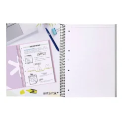 CUADERNO ESPIRAL LIDERPAPEL A4 MICRO ANTARTIK TAPA FORRADA80H 90 GR RAYADO PUNTOS 1 BANDA 4 TALADROS NEGRO