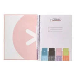 CUADERNO ESPIRAL LIDERPAPEL A4 MICRO ANTARTIK TAPA FORRADA80H 90 GR RAYADO PUNTOS 1 BANDA 4 TALADROS ROSA
