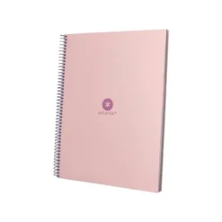 CUADERNO ESPIRAL LIDERPAPEL A4 MICRO ANTARTIK TAPA FORRADA80H 90 GR RAYADO PUNTOS 1 BANDA 4 TALADROS ROSA