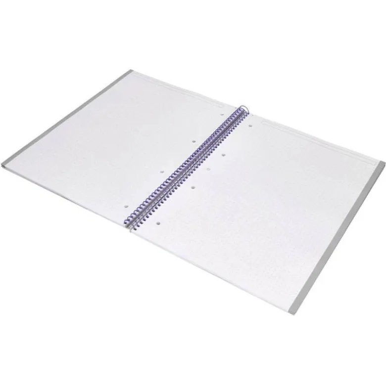 CUADERNO ESPIRAL LIDERPAPEL A4 MICRO ANTARTIK TAPA FORRADA80H 90 GR RAYADO PUNTOS 1 BANDA 4 TALADROS ROSA