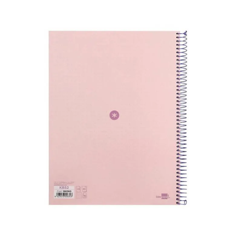 CUADERNO ESPIRAL LIDERPAPEL A4 MICRO ANTARTIK TAPA FORRADA80H 90 GR RAYADO PUNTOS 1 BANDA 4 TALADROS ROSA