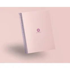 CUADERNO ESPIRAL LIDERPAPEL A4 MICRO ANTARTIK TAPA FORRADA80H 90 GR RAYADO PUNTOS 1 BANDA 4 TALADROS ROSA