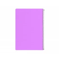 CUADERNO ESPIRAL LIDERPAPEL FOLIO TAPA PLASTICO 80H 80 GR CUADRO PAUTADO 3MM CON MARGEN COLOR VIOLETA
