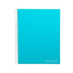 CUADERNO ESPIRAL LIDERPAPEL A4 MICRO JOLLY TAPA FORRADA 140H 75 GR CUADRO 5MM 5 BANDAS4 TALADROS COLOR CELESTE