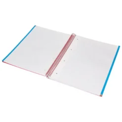 Cuaderno espiral Liderpapel Jolly Tamaño DIN A4 Tapa forrada 140H Cuadricula 5 mm 75 g/m2 5 bandas 4 taladros color Rojo