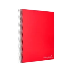 Cuaderno espiral Liderpapel Jolly Tamaño DIN A4 140H Tapa forrada Rayado Horizontal 75 g/m2 5 bandas 4 taladros Colores surtidos