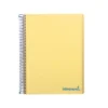 Cuaderno espiral Liderpapel Wonder Tamaño DIN A4 Tapa plastico Cuadricula 5 mm 90 g/m2 5 bandas 4 taladros color Amarillo