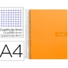 Cuaderno espiral Liderpapel Crafty Tamaño DIN A4 Tapa forrada Cuadricula 4 mm 90 g/m2 color Naranja Con margen