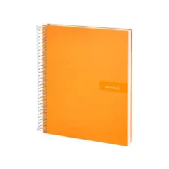 Cuaderno espiral Liderpapel Crafty Tamaño DIN A4 Tapa forrada Cuadricula 4 mm 90 g/m2 color Naranja Con margen