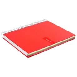 CUADERNO ESPIRAL LIDERPAPEL A5 MICRO CRAFTY TAPA FORRADA 120H 90 GR CUADRO 5MM 5 BANDAS6 TALADROS COLOR ROJO