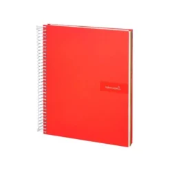 CUADERNO ESPIRAL LIDERPAPEL A5 MICRO CRAFTY TAPA FORRADA 120H 90 GR CUADRO 5MM 5 BANDAS6 TALADROS COLOR ROJO