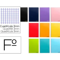Cuaderno espiral Liderpapel folio smart Tapa blanda 80h 60gr cuadro 3mm con margen Colores surtidos (no se puede elegir)