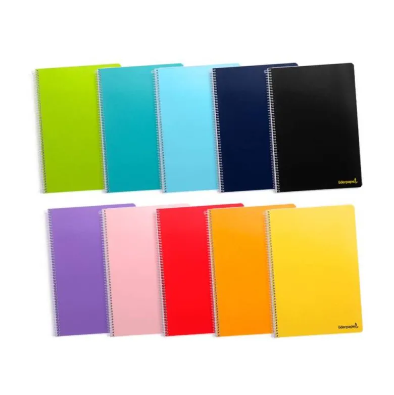 Cuaderno espiral Liderpapel folio Tapa blanda 80h 60gr pauta 2,5mm Con margen Colores surtidos (no se puede elegir)