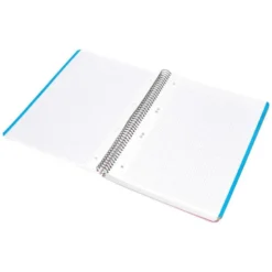 CUADERNO ESPIRAL LIDERPAPEL A5 MICRO WONDER TAPA PLASTICO 120H 90G CUADRO 5MM 5 BANDAS 6 TALADROS COLOR NARANJA