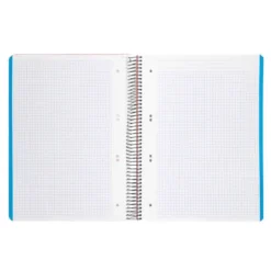 CUADERNO ESPIRAL LIDERPAPEL A5 MICRO WONDER TAPA PLASTICO 120H 90G CUADRO 5MM 5 BANDAS 6 TALADROS COLOR NARANJA