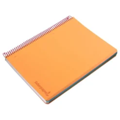 CUADERNO ESPIRAL LIDERPAPEL A5 MICRO WONDER TAPA PLASTICO 120H 90G CUADRO 5MM 5 BANDAS 6 TALADROS COLOR NARANJA