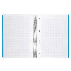 CUADERNO ESPIRAL LIDERPAPEL A5 MICRO WONDER TAPA PLASTICO 120H 90G CUADRO 5MM 5 BANDAS 6 TALADROS COLOR ROSA