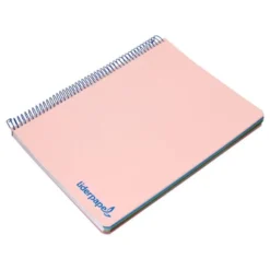 CUADERNO ESPIRAL LIDERPAPEL A5 MICRO WONDER TAPA PLASTICO 120H 90G CUADRO 5MM 5 BANDAS 6 TALADROS COLOR ROSA
