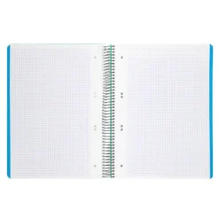 CUADERNO ESPIRAL LIDERPAPEL A5 MICRO WONDER TAPA PLASTICO 120H 90G CUADRO 5MM 5 BANDAS 6 TALADROS COLOR VERDE