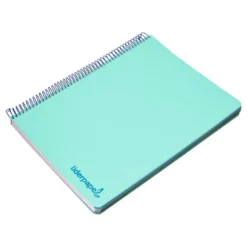 CUADERNO ESPIRAL LIDERPAPEL A5 MICRO WONDER TAPA PLASTICO 120H 90G CUADRO 5MM 5 BANDAS 6 TALADROS COLOR VERDE