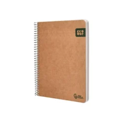 CUADERNO ESPIRAL LIDERPAPEL A5 TAPA CARTULINA KRAFT CONTRACOLADA 120H PAPEL 100% RECICLADO 80 GR LISO