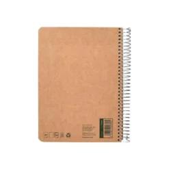 CUADERNO ESPIRAL LIDERPAPEL A5 TAPA CARTULINA KRAFT CONTRACOLADA 120H PAPEL 100% RECICLADO 80 GR LISO