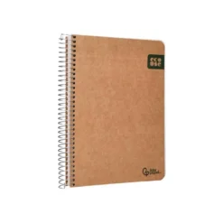 CUADERNO ESPIRAL LIDERPAPEL A5 TAPA CARTULINA KRAFT CONTRACOLADA 120H PAPEL 100% RECICLADO 80 GR LISO