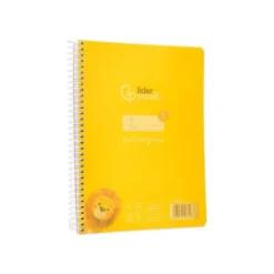 CUADERNO ESPIRAL LIDERPAPEL DIN A5 PAUTAGUIA TAPA PLASTICO 80H 90GR CUADRO PAUTADO 4MM CON MARGEN COLOR AMARILLO