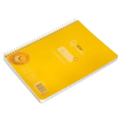 CUADERNO ESPIRAL LIDERPAPEL DIN A5 PAUTAGUIA TAPA PLASTICO 80H 90GR CUADRO PAUTADO 4MM CON MARGEN COLOR AMARILLO