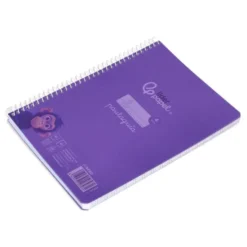 CUADERNO ESPIRAL LIDERPAPEL DIN A5 PAUTAGUIA TAPA PLASTICO 80H 90GR CUADRO PAUTADO 4 MM CON MARGEN COLOR VIOLETA