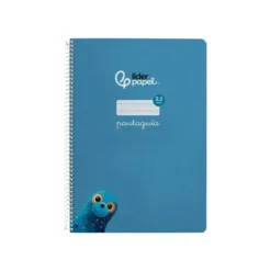 CUADERNO ESPIRAL LIDERPAPEL DIN A4 PAUTAGUIA TAPA DURA 80H 90 GR CUADRO PAUTADO 2,5MM COLOR AZUL