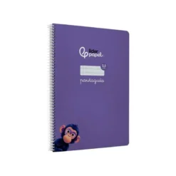 CUADERNO ESPIRAL LIDERPAPEL DIN A4 PAUTAGUIA TAPA DURA 80H 90 GR CUADRO PAUTADO 2,5MM COLOR LILA
