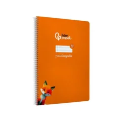 CUADERNO ESPIRAL LIDERPAPEL DIN A4 PAUTAGUIA TAPA DURA 80H 90 GR CUADRO PAUTADO 2,5MM COLOR NARANJA