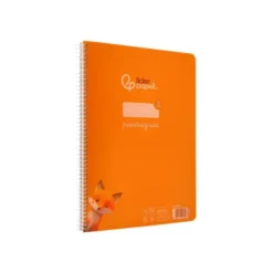 CUADERNO ESPIRAL LIDERPAPEL DIN A4 PAUTAGUIA TAPA PLASTICO80H 90GR CUADRO PAUTADO 3MM CON MARGEN COLOR NARANJA