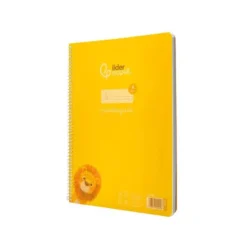 CUADERNO ESPIRAL LIDERPAPEL DIN A4 PAUTAGUIA TAPA PLASTICO 80H 90GR CUADRO PAUTADO 4MM CON MARGEN COLOR AMARILLO